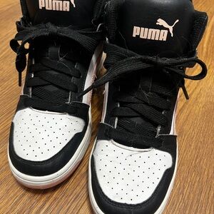 Puma Black and White High-Top Sneakers